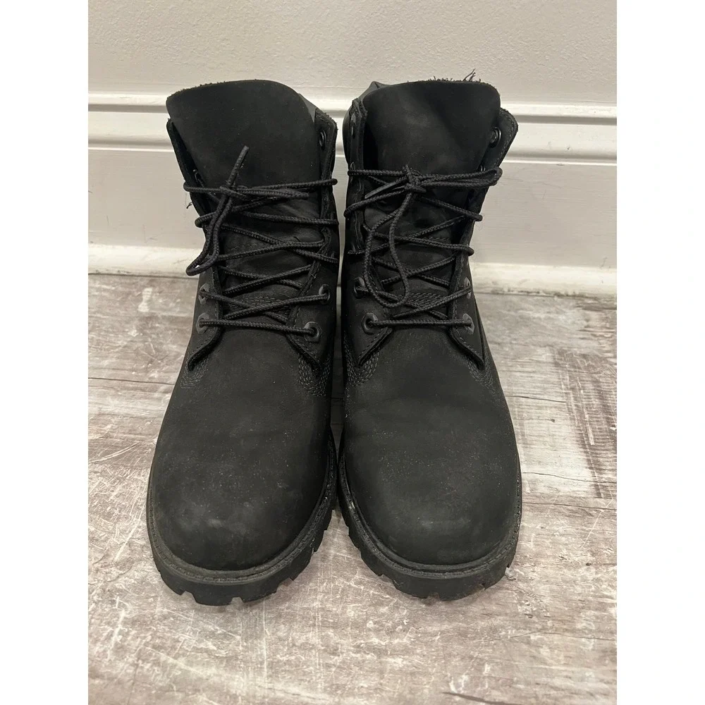 Timberland Boots Boys Size 6 M Inch Premium Waterproof Boots Black Suede B106